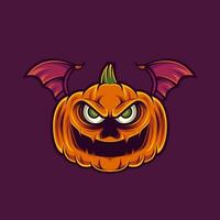 Halloween tema zucca testa personaggio design vettore