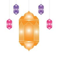 islamico lampada ornamento lanterna per Ramadan o Miraj al nabi decorazione vettore