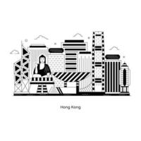 punto di riferimento della città di hong kong vettore