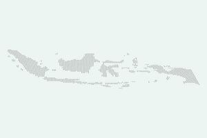 tratteggiata Indonesia carta geografica illustrazione nel prospettiva Visualizza su isolato sfondo vettore