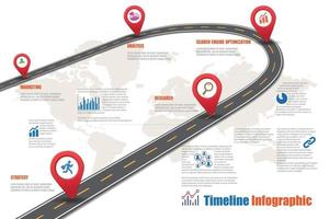 business roadmap timeline infografica icone progettate per sfondo astratto modello pietra miliare elemento diagramma moderno processo tecnologia marketing digitale dati presentazione grafico illustrazione vettoriale