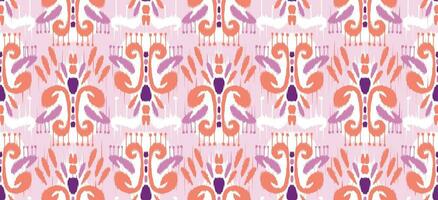 motivo etnico fatto a mano bellissimo ikat art. etnico astratto floreale rosa sfondo art. ricamo popolare, stile peruviano, indiano, asiatico, marocchino, tacchino e uzbeko. stampa di ornamenti d'arte geometrica azteca. vettore