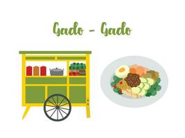 cibo di strada indonesiano vettore