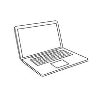 mano disegnato bambini disegno cartone animato vettore illustrazione il computer portatile icona isolato su bianca sfondo