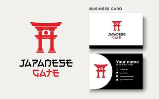 ispirazione per il design del logo del cancello giapponese, illustrazione vettoriale