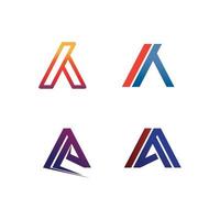 una lettera logo fulmine logo design triangolo per forma aziendale vettore