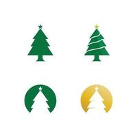 set di icone del logo dei pini buon natale icona del vettore logo e design grafico del logo della neve