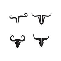 toro corno e testa mucca bufalo logo e simboli modello icone app vettore