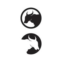 toro corno e testa mucca bufalo logo e simboli modello icone app vettore