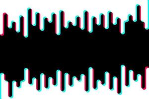 futuristico astratto blu rosso gradiente linea d'onda vettore con memphis su sfondo nero, flusso di contrasto dinamico elegante digitale tik tok, concetto di tecnologia per web, poster, modello di progettazione di stampa di carte