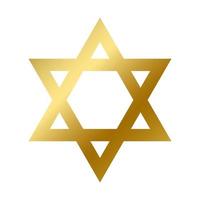 Stella di David simbolo isolato segno di giudaismo contorno vettore