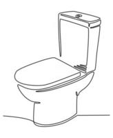 disegno a tratteggio continuo dell'illustrazione vettoriale del design della toilette