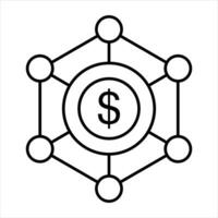 i soldi condivisione linea icona design stile vettore