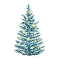 Natale albero , acquerello illustrazione. nuovo anno albero vettore