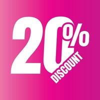 20 per cento sconto affare icona, 20 per cento speciale offrire sconto vettore, 20 per cento vendita prezzo riduzione offerta, Venerdì shopping vendita sconto percentuale design vettore