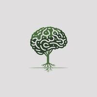 logo per un' Tech azienda con un' albero in crescita a partire dal un' cervello vettore