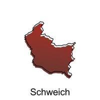 schweich città carta geografica illustrazione. semplificato carta geografica di Germania nazione vettore design modello