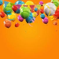 colore lucido buon compleanno palloncini banner sfondo illustrazione vettoriale