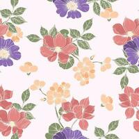 mano disegnato anemone e magnolia fiore senza soluzione di continuità modello vettore