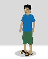 indiano villaggio uomo cartone animato carattere. morale storie per il migliore cartone animato personaggio design vettore