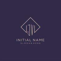 iniziali jv logo monogramma con rettangolo stile design vettore