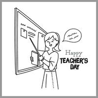 illustrazione di insegnante donna è insegnamento per insegnanti giorno vettore