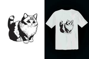 modificabile gatto t camicia design vettore