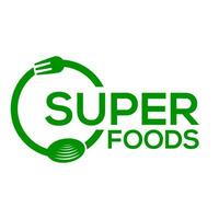 super cibo vettore logo o icona, bianca sfondo super cibo logo