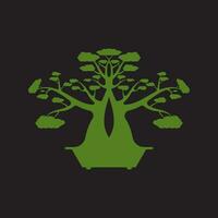 Bonsai logo design. giapponese mini piccolo pianta albero silhouette logo design vettore