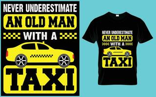 Stampa Taxi autista t camicia design vettore