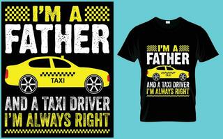 Stampa Taxi autista t camicia design vettore