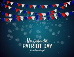 patriot day usa poster background.september 11, non dimenticheremo mai. illustrazione vettoriale. vettore