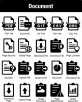 un' impostato di 20 documento icone come PDF file, documento, documento, gif file vettore