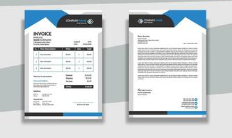 professionale aziendale moderno pulito attività commerciale Stazionario carta intestata e fattura design modello vettore