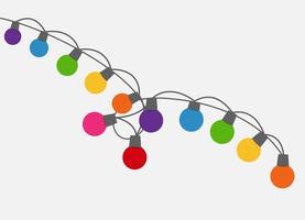 illustrazione vettoriale di sfondo festivo lampadine ghirlanda multicolore