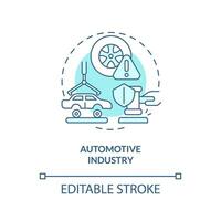 2d modificabile settore automobilistico industria magro linea icona concetto, isolato vettore, blu illustrazione che rappresentano Prodotto responsabilità. vettore