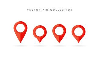 Pin di posizione. Mappa design piatto icona pin vettoriale. vettore