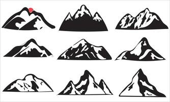 montagna vettore icone impostato montagna silhouette vector.print