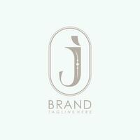 unico serif maiuscolo lettering j logo azienda e icona attività commerciale vettore