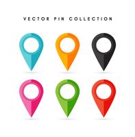 Pin di posizione. Mappa design piatto icona pin vettoriale. vettore