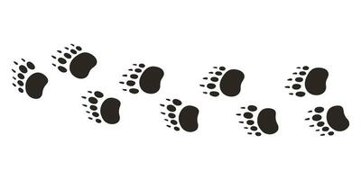 orso zampe. animale zampa stampe, vettore diverso animali impronte nero su bianca sfondo illustrazione