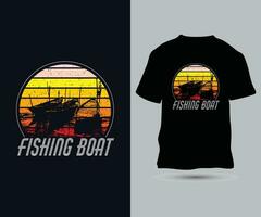 pesca barca avventura maglietta design modello vettore