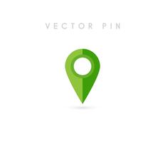 Pin di posizione. Mappa design piatto icona pin vettoriale. vettore