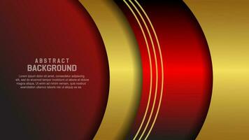 astratto oro e rosso curva geometrico forma su sfondo. moderno lusso luminosa oro banda con oro luccichio decorazione. futuristico tecnologia concetto. vettore illustrazione