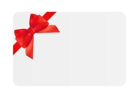 modello di carta regalo vuoto con fiocco rosso e nastro. illustrazione vettoriale per il tuo business
