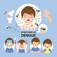 illustrazione di dengue febbre sintomi infografica vettore sfondo