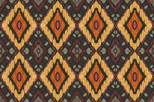 ikat paisley ricamo su grigio sfondo.geometrico etnico orientale senza soluzione di continuità modello tradizionale.azteco stile astratto vettore illustrazione.disegno per trama, tessuto, abbigliamento, avvolgimento, tappeto, stampa.