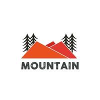Vintage ▾ montagna logo design per viaggio agenzia vettore