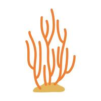 alga marina e corallo per paesaggio marino sottomarino scarabocchio cartone animato animato vettore illustrazione