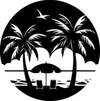 spiaggia, minimalista e semplice silhouette - vettore illustrazione